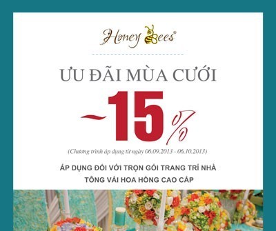 Chương trình ưu đãi mùa cưới 2013 tại Honey Bees