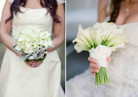 Hoa cưới cầm tay được kết từ hoa loa kèn trắng