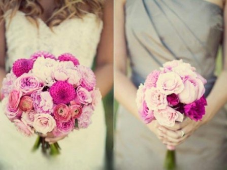 Hoa cưới cầm tay màu hồng số 15
