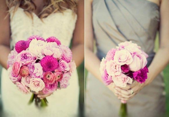 Hoa cưới cầm tay màu hồng số 15
