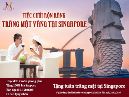 Tiệc cưới rộn ràng, trăng mật vàng tại Singapore