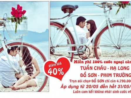 Sale off 40% Trọn gói ảnh cưới - Miễn Phí chụp ảnh cưới tại TUẦN CHÂU 