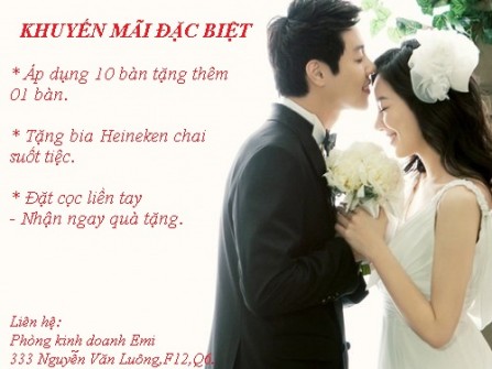 Tiệc cưới Emi khuyến mãi tri ân khách hàng