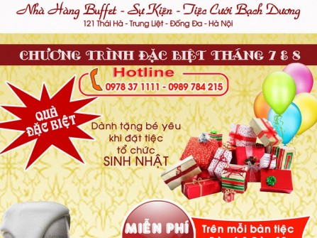 Chương trình khuyến mãi hấp dẫn tháng 7 & 8 tại nhà hàng Bạch Dương