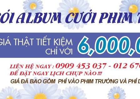 Trọn gói album cưới phim trường chỉ 6.000.000 đồng