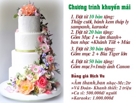 KHUYẾN MÃI TIỆC CƯỚI GIÁ RẼ CÔNG NHÂN VÀ NGƯỜI THU NHẬP THẤP