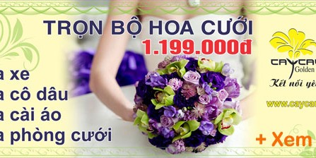 Siêu khuyến mại: Trọn bộ hoa cưới giá 1.199.000 VNĐ