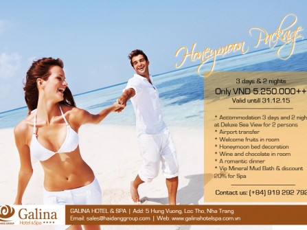 Honey moon ngọt ngào tại Khách sạn Galina Hotel & Spa Nha Trang