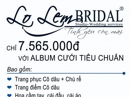 Album cưới trọn gói tiêu chuẩn chỉ 7.565.000 đồng
