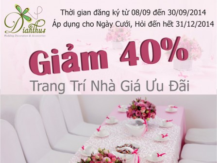 Giảm hơn 40% cho dịch vụ trang trí nhà trọn gói!