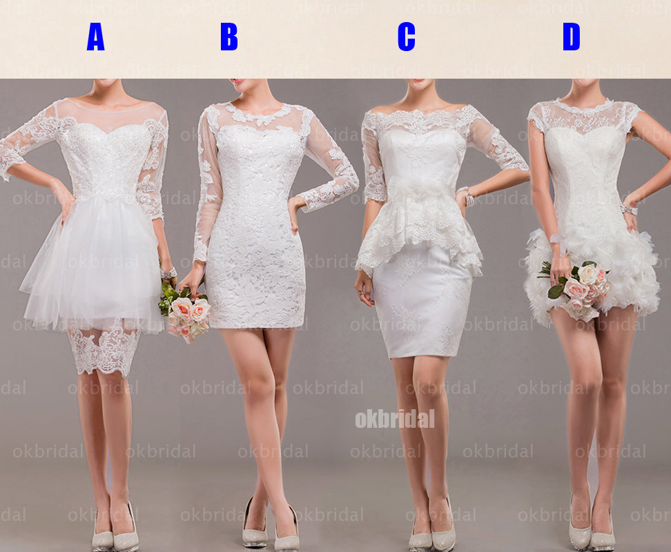 Váy phụ dâu trắng ngắn, kiểu dáng đa dạng 