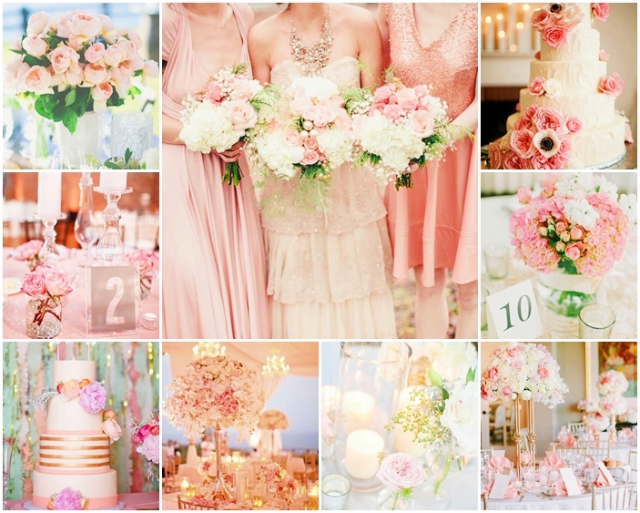Theme đám cưới màu hồng nhạt pastel