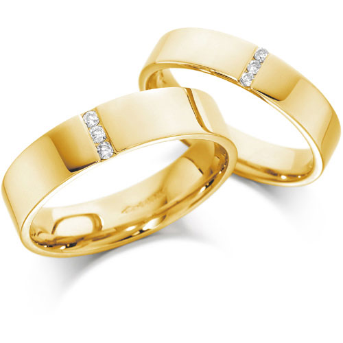 Nhẫn cưới vàng đính đá đơn giản