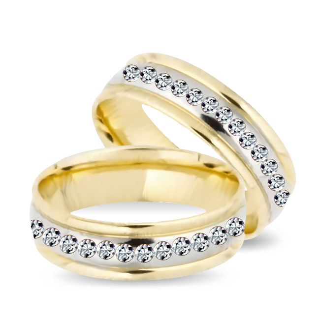 Nhẫn cưới vàng đính kim cương sang trọng