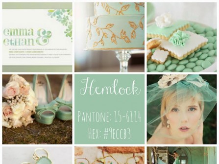 Theme tiệc cưới mùa xuân: Màu xanh Hemlock