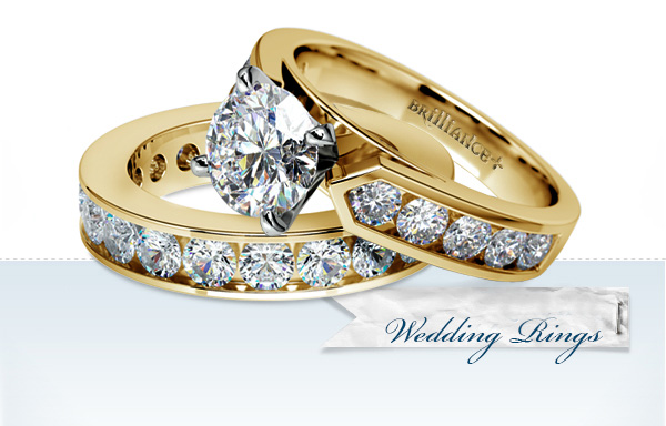 Nhẫn cưới vàng tây đính kim cương sang trọng