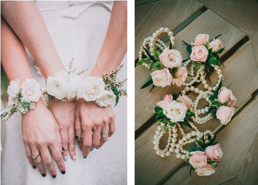 Hoa cưới đeo tay đẹp lãng mạn