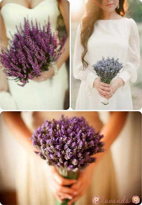 Hoa cưới cầm tay cô dâu màu tím đơn sắc