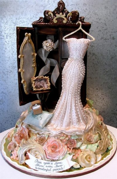 Bánh cưới ấn tượng hình tủ áo