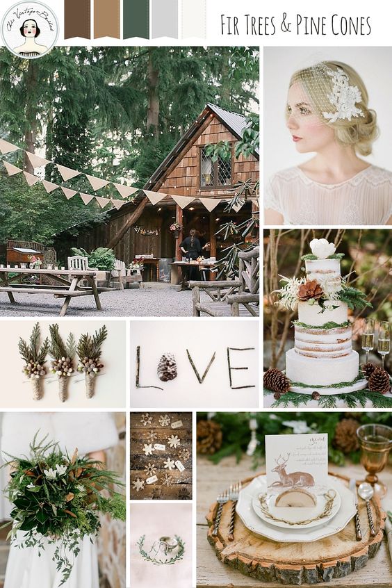Theme cưới đẹp với tông gỗ trầm và xanh rêu mộc mạc