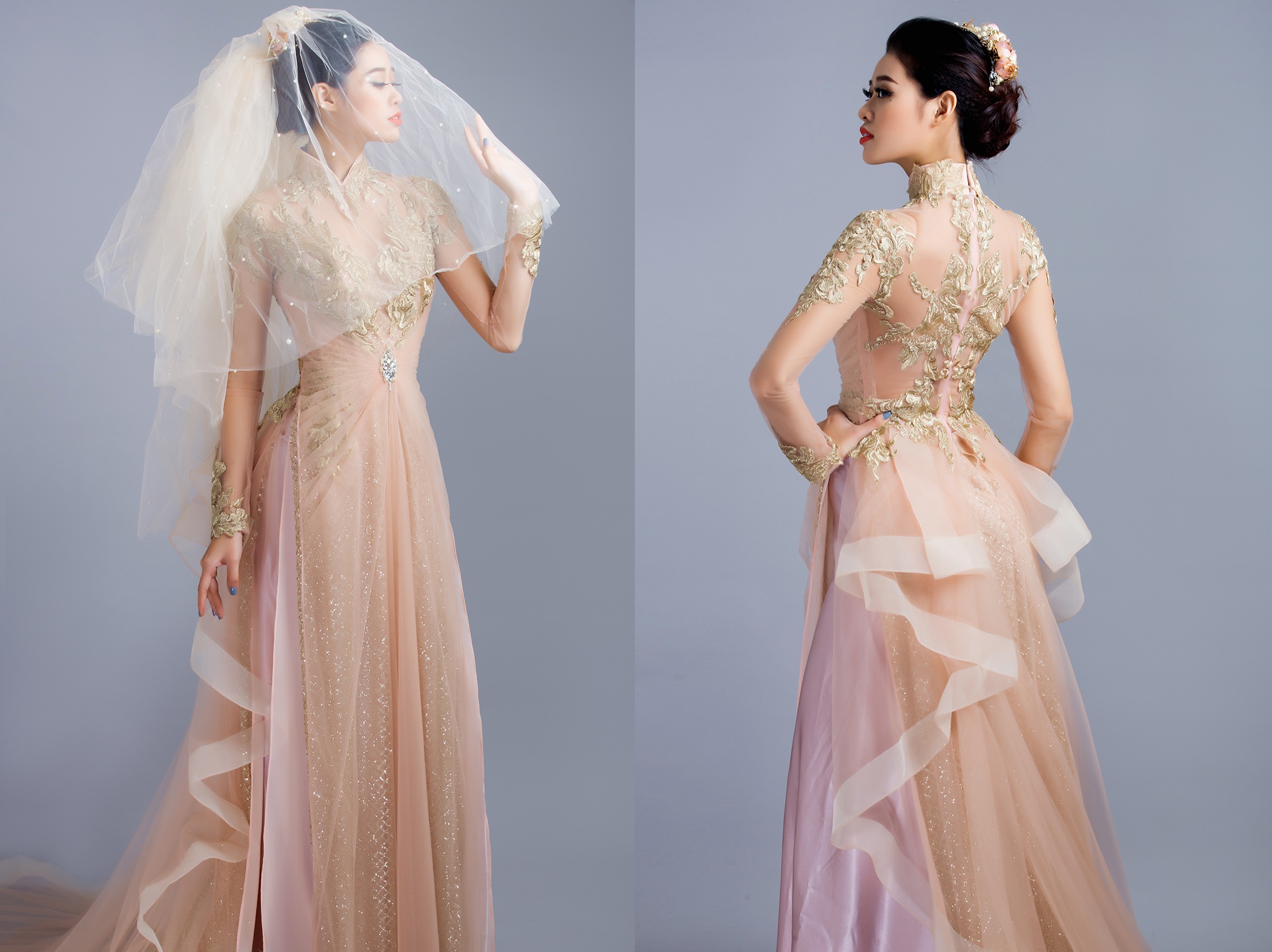 Tham khảo những mấu áo dài cưới đẹp ngây ngất từ thương hiệu áo dài danh tiếng Minh Châu.