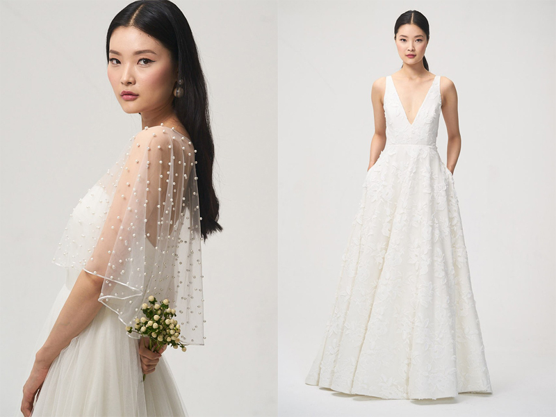 Váy cưới đơn giản, tôn dáng cô dâu từ Jenny Yoo Thu 2018