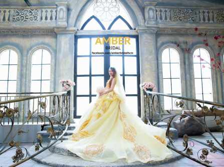 AMBER BRIDAL- Váy cưới vàng đồng lộng lẫy- Ảnh cưới phim trường