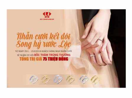 Nhẫn cưới kết đôi - Song hỷ rước lộc - Huy Thanh Jewelry tại Hồ Chí Minh