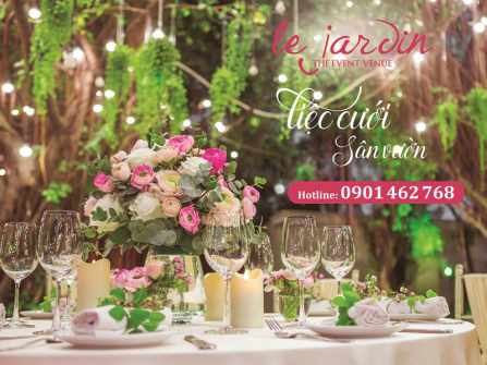 Tiệc cưới trọn gói với phong cách sân vườn kiểu Pháp