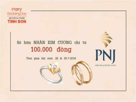 Đấu giá ngược - Mua nhẫn kim cương cao cấp chỉ với 100.000 đồng tại hội cưới Tình Son