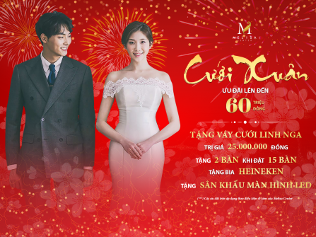 Tặng váy cưới Linh Nga trị giá 25 triệu khi đặt tiệc tháng 3