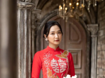 Cùng nhìn ngắm những mỹ nhân Việt diện áo dài cưới màu đỏ tuyệt đẹp